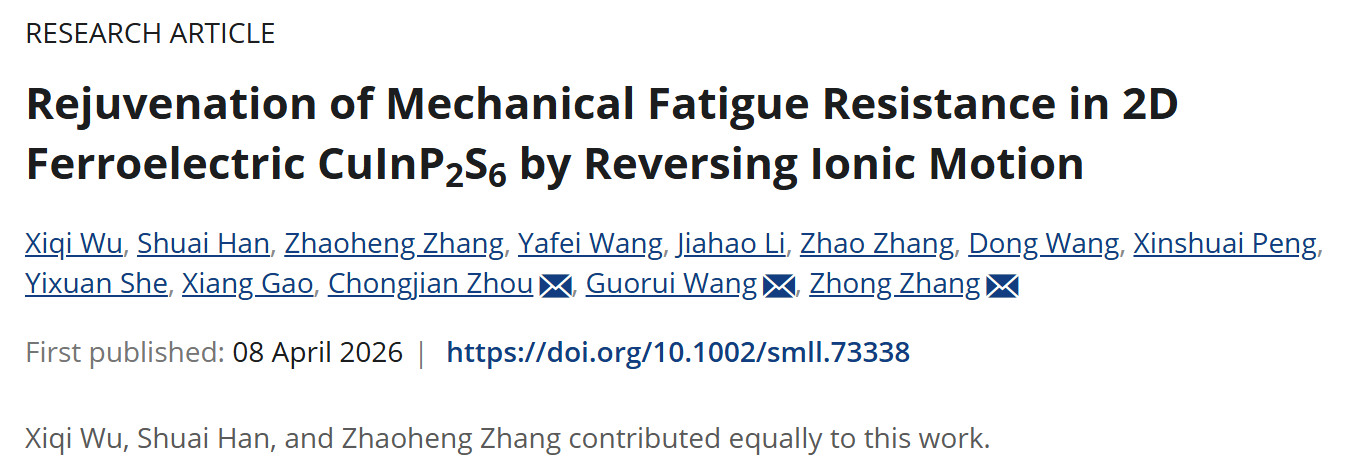 <a href='/2025/0210/c38383a726354/page.htm' target='_blank' title='微纳米复合材料研究所在二维铁电材料疲劳性能研究与调控方面取得重要进展'>微纳米复合材料研究所在二维铁电...</a>